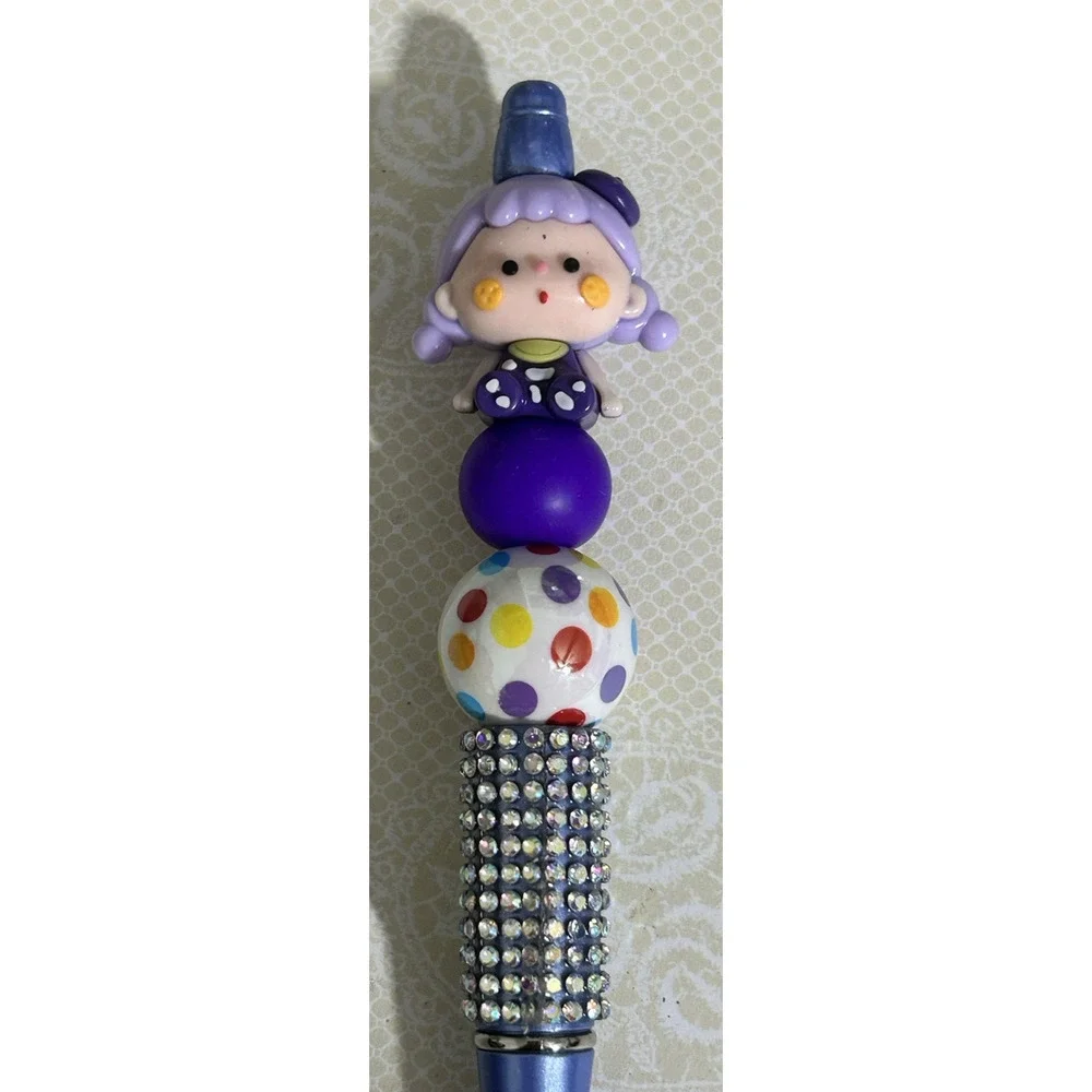Custom Pen Purple Mini Kawaii AMLLS VuuYoo Doll Beaded Acrylic Handmade